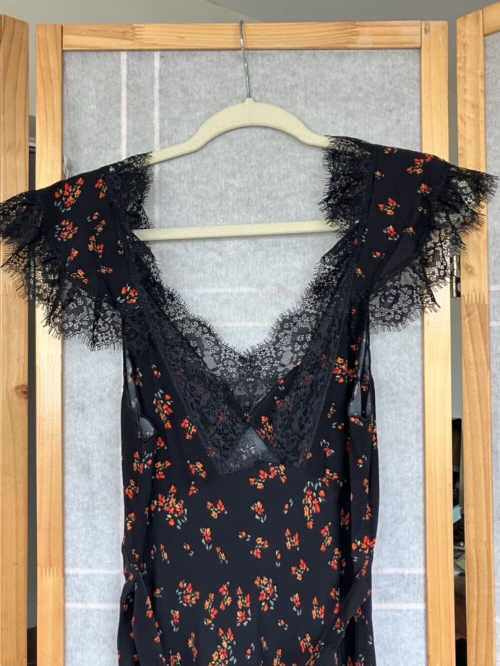 Rumored Lace Floral Maxi Dress Women's Small, Wedding Cocktail Party, Boho Goth - Picture 10 of 13